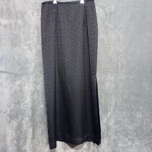 Vintage Maxi Skirt Black Floral Embellished Sz 10 USA Union Made Fairy‎ Grunge